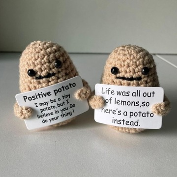 Вязаная кукла Mini Funny Positive Potato Khaki 4см