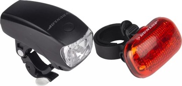 Комплект светодиодных велосипедных фонарей спереди и сзади для руля и багажника велосипеда DUNLOP.