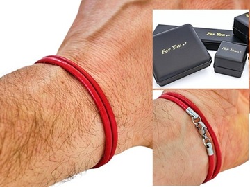Bransoletka skórzany rzemień 3mm x 2 / Długość do wyboru
