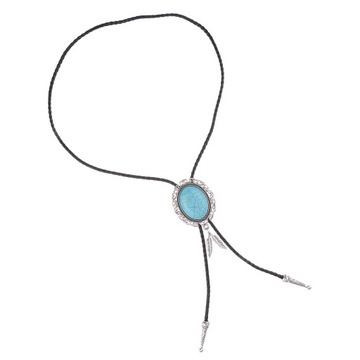ch-Prettyia Turquoise Indian Bolo Tie Necklace Cowboy