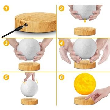 ЛЕВИТИРУЮЩАЯ ЛУНА НОЧНИК 3D MOON LED 3 ЦВЕТА