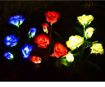 СВЕТОДИОДНАЯ СОЛНЕЧНАЯ САДОВАЯ ЛАМПА С ЦВЕТКОЙ РОЗА