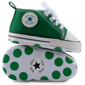 BUCIKI BUTY NIEMOWLĘCE Trampki Tenisówki roz 18 NIECHODKI 0-6m - Zielone