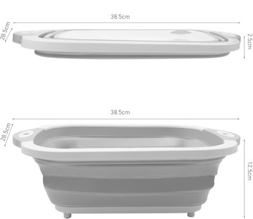 СКЛАДНАЯ СИЛИКОНОВАЯ ЧАША ДЛЯ СЛИВА РАЗДЕЛОЧНАЯ ДОСКА ТУРИСТИЧЕСКАЯ МОЙКА 3в1