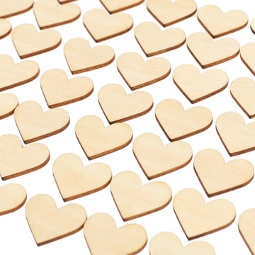 SERCA SERDUSZKA DREWNIANE 3CM SCRAPKI DEKOR 50sztDO DEKORACJI NA PREZENT