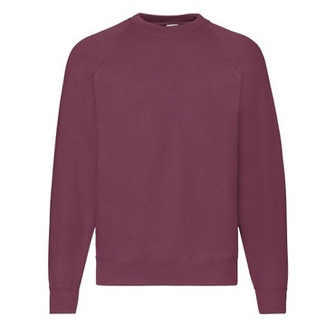 BLUZA RAGLAN CLASSIC FRUIT OF THE LOOM burgun. XL