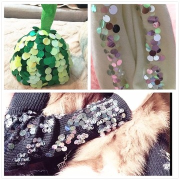 Sewing Craft Loose Sequins Red Gold Colorful