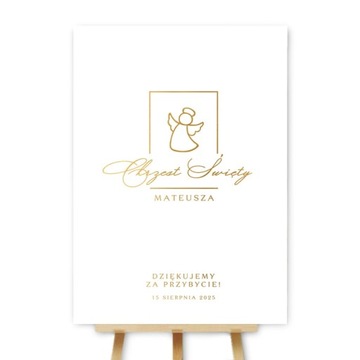 PLAKAT powitalny minimalistyczny na Chrzest Anioł