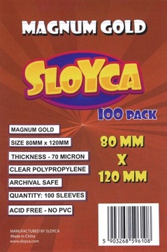 KOSZULKI NA KARTY SLOYCA MAGNUM GOLD 80x120mm OCHRONNE 100 szt