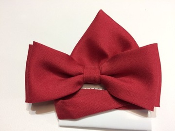 КРАСНЫЙ МУЖСКОЙ ГАЛСТУК-БАБОЧКА С КАРМАНОМ ТРУБКИ