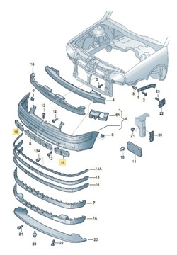 LEVÝ + PRAVÁ MŘÍŽKA NÁRAZNÍKU VW BORA 1J5 1998-2005