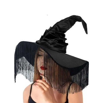 Kapelusz czarownicy impreza z okazji Halloween nakrycia głowy spiczasty kapelusz dla kobiet czarny A