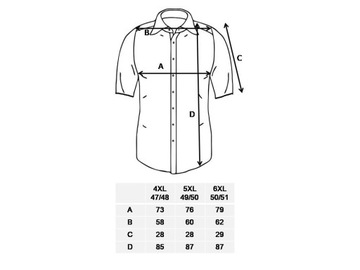 DUŻA KOSZULA MĘSKA GRANATOWA WE WZORKI 100% BAWEŁNY 4XL 47/48 FW55KR