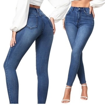 DAMSKIE SPODNIE MODELUJĄCE jeans wygodne