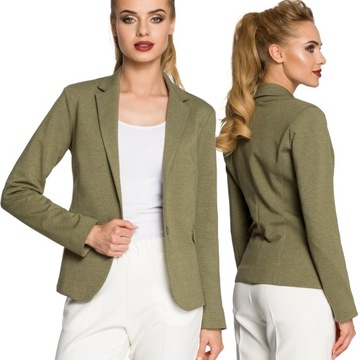 OUTLET ŻAKIET DAMSKI MARYNARKA NARZUTKA ELEGANCKA ZAPINANA KHAKI 40 L