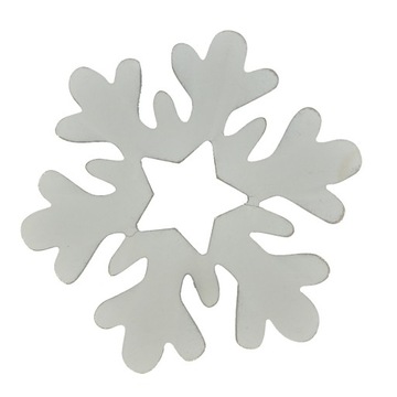 Biała drewniana figurka śnieżynka 33 cm ozdoba do stroików zawieszka