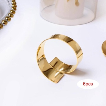 6 держателей для салфеток, пряжки для салфеток, украшения для вечеринок, золотые металлические аксессуары