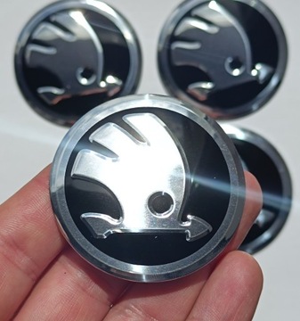 4шт. Эмблемы на центральные крышки Skoda 56 мм для дисков Octavia Rapid Scala Superb