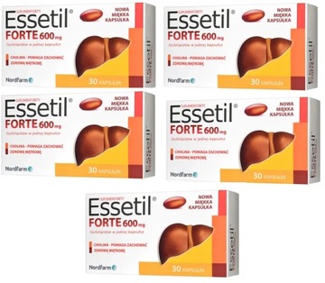 ESSETIL FORTE 600mg 5x30 kapsułek NA WĄTROBĘ (150 kapsułek)