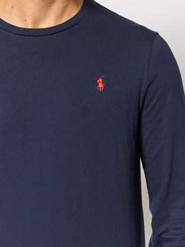 polo ralph lauren longsleeve koszulka męska z długim rękawem granatowa