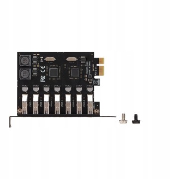 Плата-адаптер 2X PCI-E 1x - 7x USB 3.0