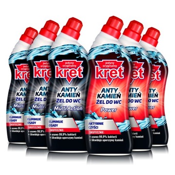 KRET Zero Kamienia Żel do WC Biobójczy mix 6x750