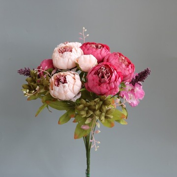 BUKIET SZTUCZNE Peonie KWIATY Piwonii Ozdobny 50cm