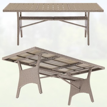 Прямоугольный садовый стол из дерева ротанга WPC