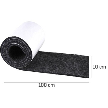 САМОКЛЕЯЩИЙСЯ ВОЙЛОК С КЛЕЕМ ЧЕРНЫЙ ПОДКЛАДКА ДЛЯ МЕБЕЛИ 10 Х 100 СМ
