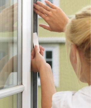 ОКОННАЯ МОСКИТНАЯ СЕТКА НАБОР ИЗ 2 ШТ. + ЗАЛИПКА