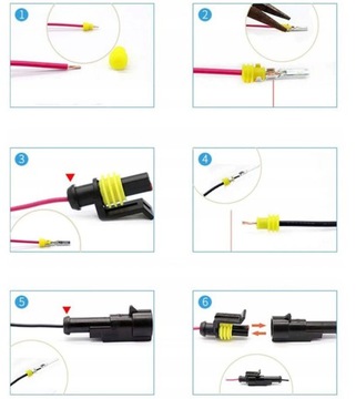 РАЗЪЕМ PLUG CUB ГЕРМЕТИЧНЫЙ 2-контактный НАБОР из 5 шт.