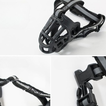 KAGANIEC FIZJOLOGICZNY DLA PSA GUMOWY REGULOWANY WYGODNY ODBLASK rozmiar M