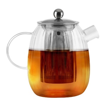 Zaparzacz do herbaty szklany Vialli Design TULIP 1000ml 29309 srebrny mat
