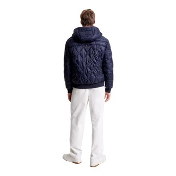 TOMMY HILFIGER KURTKA MĘSKA ZIMOWA QUILT RECYCLED HOODED JACKET GRANAT r.XL