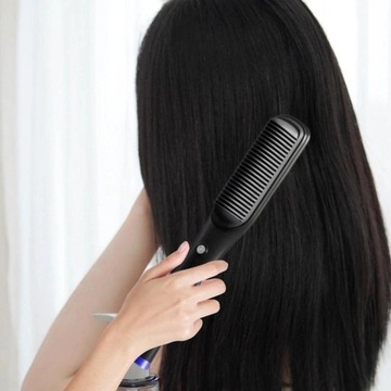 Щетка для салонного выпрямления волос Многофункциональный мини-выпрямитель, черный