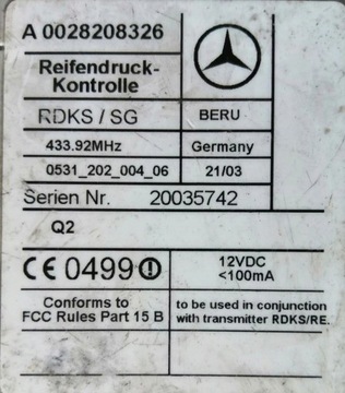 MODUL MERCEDES BENZÍN SL R230 SLR 199 A0028208326