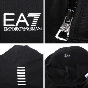 EMPORIO ARMANI EA7 markowy męski dres BLACK NOWOŚĆ roz.L