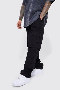 2G4B06 P28 BOOHOOMAN CZARNE SPODNIE JEANSOWE CARGO L