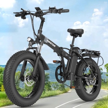 Складной городской/горный электрический велосипед 1000 Вт 15 Ач 45 км/ч 20*4,0-дюймовая толстая шина