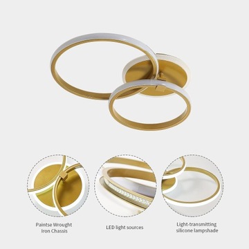 СВЕТОДИОДНЫЙ ПОТОЛОЧНЫЙ СВЕТИЛЬНИК ПЛАНЕТА ЛЮСТРА ЗОЛОТО 6000К 42ВТ