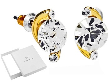ZŁOTE KOLCZYKI Z KRYSZTAŁAMI SWAROVSKI COLIBRA