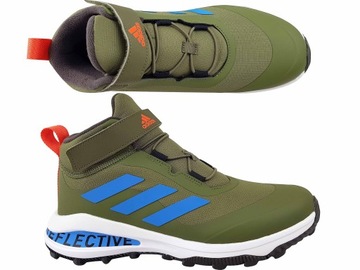 ADIDAS FORTARUN WYSOKIE BUTY ZIELONE NA GUMKI RZEP