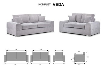 Nowość Kanapa VEDA trzyosobowa tk. plamoodporna