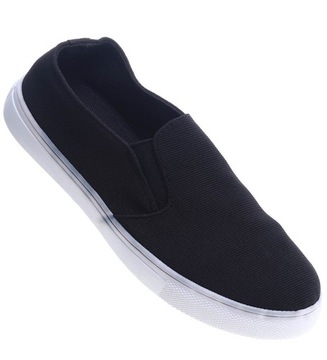 Czarne damskie wsuwane tenisówki trampki slip on buty 13638 38