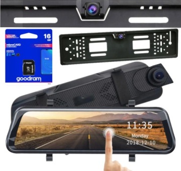REJESTRATOR LUSTERKO HD 9.66 KAMERA TYŁ RAM 16GB