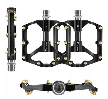 PEDAŁY ROWEROWE LEKKIE WYTRZYMAŁE ANYPOŚLIZGOWE OŚ KARBONOWA CZARNE