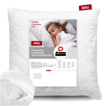 Poduszka 60x60 Pikowana Antyalergiczna Biała z suwakiem produkt Polski
