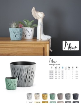 ПЕСОЧНЫЙ КРУГЛЫЙ ГОРШОК DSR160 БЕЛЫЙ + ВСТАВКА