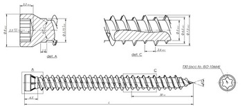 Wkręty do ościeżnic walcowe 7,5x52mm Torx 200 szt.