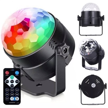 PROJEKTOR LAMPKA KULA DYSKOTEKOWA RGB